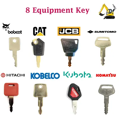 8 Heavy Equipment Construction Master Machines Key JCB Kubota Komastu Case Bobca • $21.45