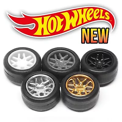 1/64 Scale 12 SPOKE FLAKE Real Rider Wheels Rims Tires Set For Custom Hot Wheel • $2.99