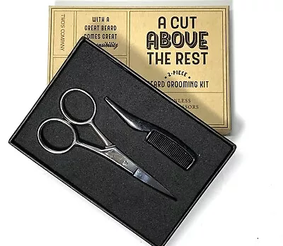 Mens Cut Above The Rest Facial Grooming Kit Scissors & Comb For Mustache & Beard • $12.99