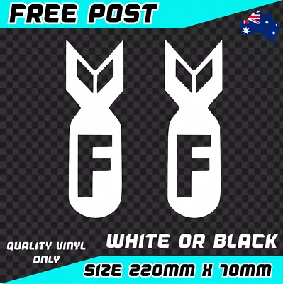 F Bomb X2 Sticker Decal Vinyl Car Drift Window JDM 4x4 Boost Turbo Ute Funny BNS • $5.95