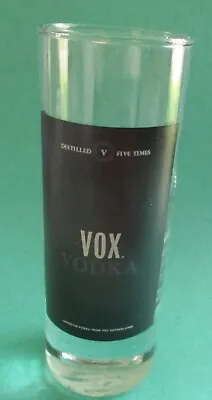 VOX Vodka Distilled 5 Times - Tall Shot Glass • $3.50