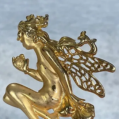 Vintage Fairy Jewelry Gold Fairy Brooch Pin Vintage Brooch Pin Little Scuff • $10