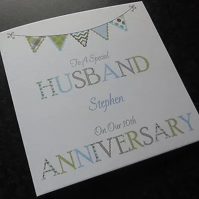 £2.75 • Buy Personalised Handmade Wedding Anniversary Card Husband Wife (AN1) ANY YEAR