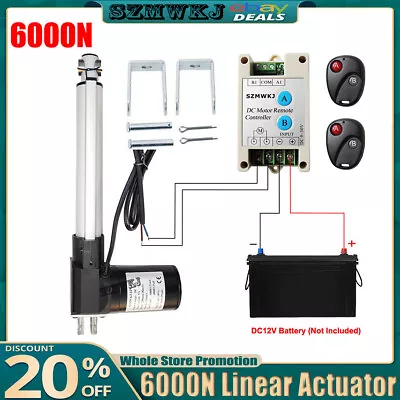 12V Linear Actuator 6000N/1320lbs Max Lift Heavy Duty W/ Controller For Auto Car • $49.99
