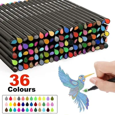  36 Colour Acrylic Paint Marker Pen Set Permanent For Stone Glass Metal Fabric • £6.39