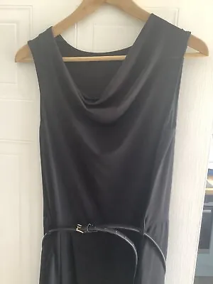 Black Sleevless Cowl Neck Fitted Jumpsuit I Included The Belt One Size • £8