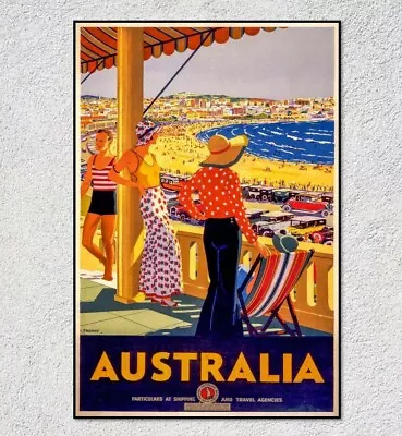 Australia Travel Retro Vintage Art Poster Print. Great Vintage Home Decor • $84.50