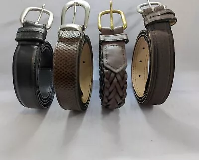 Men's Belt Size 34 Black Brown. 4 Belts 1 LOW Price!  Suede. Snakeskin. Braided • $19