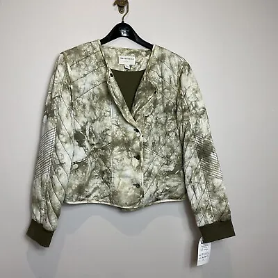 NWT ANTHROPOLOGIE Size M Marrakech Green Tie Dye Quilted Bomber Jacket • $15