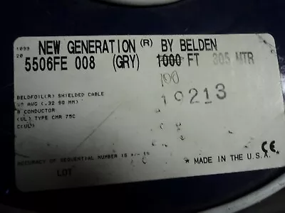 Belden 5506FE 008 New Generation Multi-Conductor Cable 8 Conductor 22AWG Sheild • $1.25