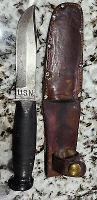 Vintage WW2 Camillus USN Navy Knife MK1 Black Handle Mark 1 WWII • $110