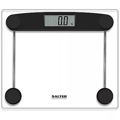 Salter Compact Glass Electronic Bathroom Scale 180kg Capacity 9208 BK3R Grade C • £10.79