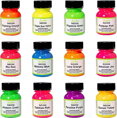 Neon Paint Acrylic Leather Paint Shoes Boots Bags Sneakers Shoe Paint Angelus • £7.75