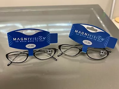 2 Pair Magnivision Computer  Frame Reading Glasses +1.00 New  • $6.29