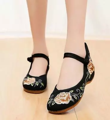 £16.44 • Buy Chinese Old Beijing Women Casual Shoes Embroidered Cloth Shoes Dance Shoes