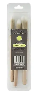 Hamilton Prestige 3pce Synthetic Bristle Paint Brush Sash Set 1x15mm 18mm 21mm • £11.45