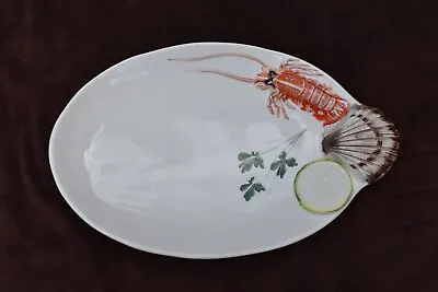 Mid-Century Italian Hand-painted Seafood Serving Platter From Bassano • $16