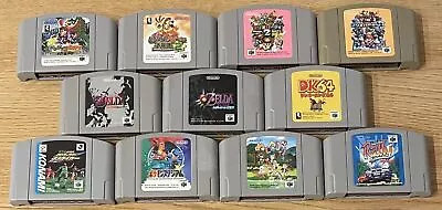 N64 Nintendo 11 Lot Of Games Legend Zelda Mario Party Pokemon DK64 Rally Konami • $92.93