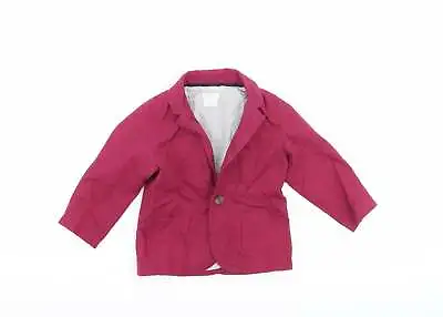 Mamas & Papas Girls Purple Jacket Size 9-12 Months Button • £5.25