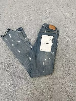 Purple Brand P001 Denim Jeans Men’s 29x30.5 Button Fly Blue Paint Splatter • $89.95