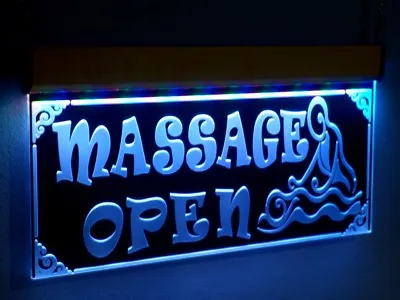 Massage Open Sign Neon LED Light Spa Nails Window Shop Display  Business Signs • $152.10
