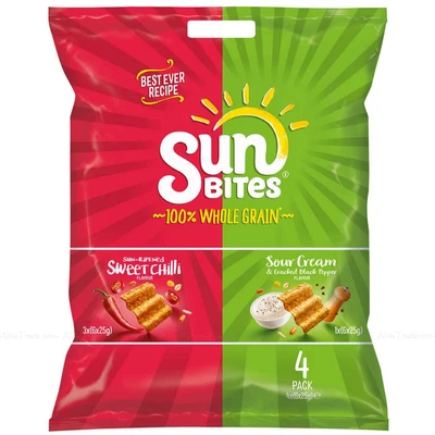 £13.49 • Buy Walkers Sunbites 100% Whole Grain Crisps Sour Cream Sweet Chilli Mix Pack 24X25G