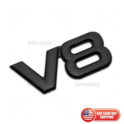 $9.99 • Buy Universal V8 Sport Car Suv Van Truck 3D Decal Badge Emblem Decorate Black Metal