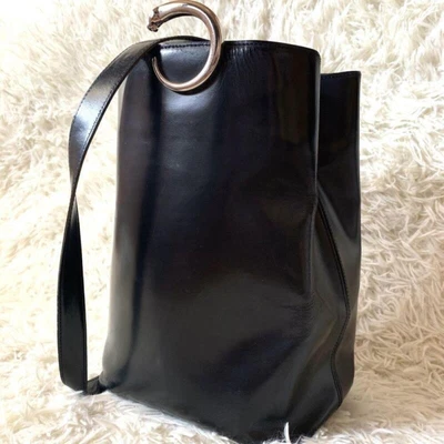 $225 • Buy Authentic Cartier Shoulder Bag Panthere Crossbody Leather From Japan Black