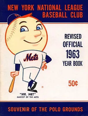 1963 NEW YORK METS YEARBOOK COVER Photo POLO GROUNDS (195-q) • $11.33