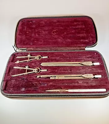£0.99 • Buy Vintage Draftsman's Set And Box Drawing Instruments Compasses Tools Engineering