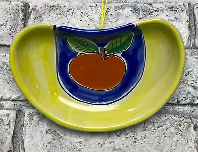 Vintage LA Musa Hand Painted Art Pottery K Trinket Dish / Wall Art Made In Italy • $13.95