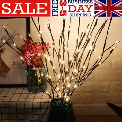£8.95 • Buy 20 LED Branch Lights Twig Lights Branch Floral Lights Fairy Tree Decorations UK