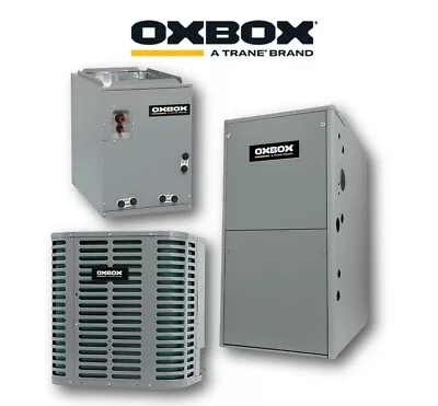 Oxbox 1.5 Ton 13.4 SEER A/C 21  Cased Coil & 95% 72000 BTU Furnace HVAC Package • $3888