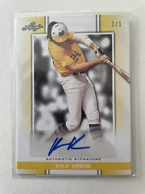 2019 Leaf Perfect Game Kyle Karros- Yellow - Production Proof Auto 1/1 UCLA 👀 • $9.99