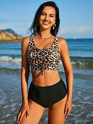 $26.99 • Buy NWT XXL ZAFUL Women's High Waisted Tankini Scoop Neck Knotted Two Pieces
