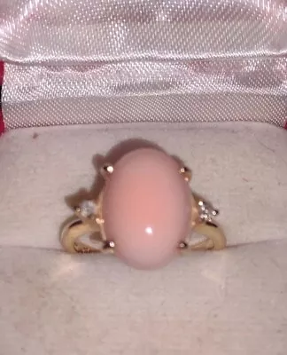 Na Hoku/Sultan Vintage 14K Hawaiian Pink Coral & Diamond Ring. # 857424 • $1550