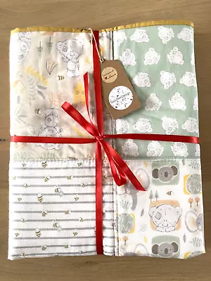 HAND MADE PATCHWORK BABY QUILT/PLAYMAT WITH BEES AND KOALAS SuzyBeeDesign • £26
