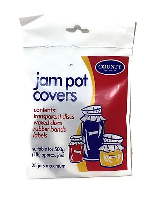 £2.49 • Buy Jam Pot Covers Jar Preserve Chutney Jelly Labels 1lb 25 Jars Cooking Kitchen