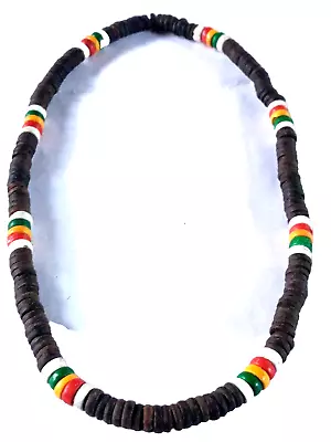 Necklace Rasta Roots Beads. Wood One Love Jamaica Reggae Africa Roots Bob • $19.99