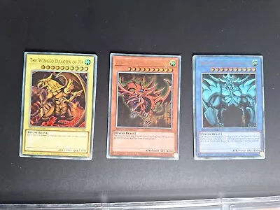 Yu-Gi-Oh! TCG Set Of Egyptian God Cards (Obelisk Ra Slifer) Legendary... • £7