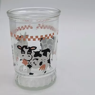 Vintage BAMA Holstein Country Cow Jelly Jar Juice Glass 4” • $9.27