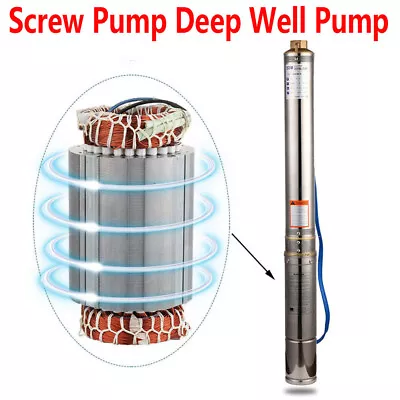 2 Inch 1/2HP Screw Pump Deep Well Pump Submersible Water Pump For Home Pool • $187.79