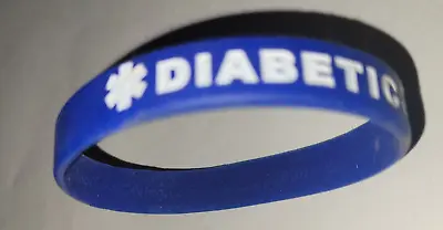 Silicone Rubber Medical Alert Bracelet DIABETIC 8 Inches • $6.99