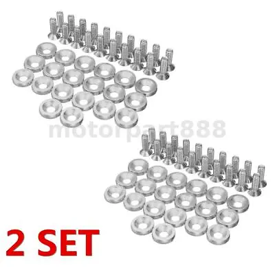 40pcs M6x15mm Billet Aluminum Fender Bumper Washer Bolts Engine Bay Dress Up Kit • $20.99