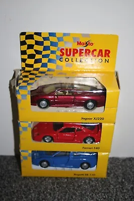 Maisto Supercar Collection X3 Bundle Jaguar XJ220 Ferrari F40 & Bugatti EB110 • £7.50