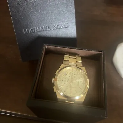 Michael Kors Chronograph Date Gold-tone St. Steel Watch Mk5926 Pre-owned Mint • $50