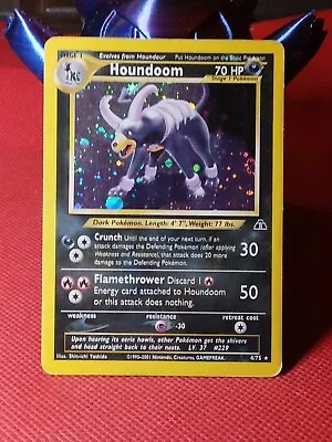 Pokémon TCG Houndoom Neo Discovery 4/75 Holo Unlimited Holo Rare Swirl MP • $20