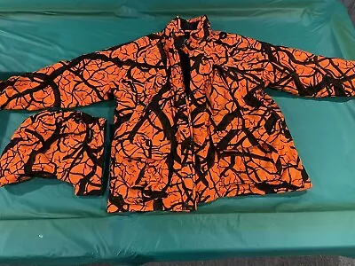 Cabela's Dry -Plus XL Hunting Jacket Orange And Black Splinter Camo Gently Used • $20