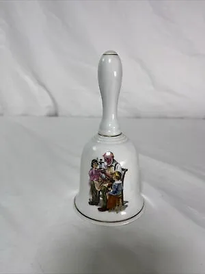 1986 Norman Rockwell The Toy Maker Porcelain Gold Trim Bell • $5.99
