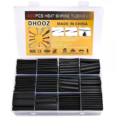 400 Pcs Wire Heat Shrink Tubing Kit With Adhesive Lined 3:1 Marine Grade Black • $15.09